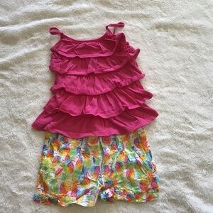 🍍 Bright & Fun Girls Size 4 Outfit – Gap Top + 1989 Place Shorts